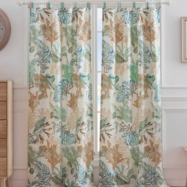 Highland Dunes Moura Nautical Sheer Tab Top Curtain Panels